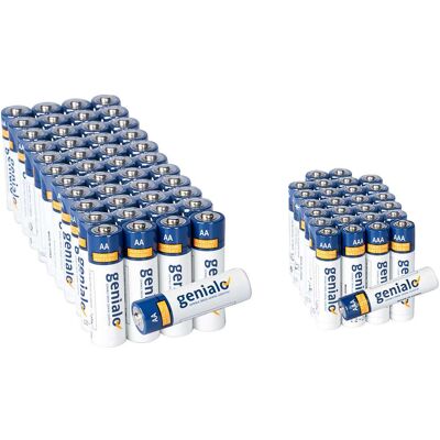 Genialo Batterien XXL - 70 Stück weiß blau - Batterien Genialo Batterien XXL - 70 Stück weiß blau - Batterien