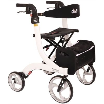 Drive Rollator Nitro für innen & außen, klappbar, zum Sitzen Fahren, weiß Drive Rollator Nitro für innen & außen, klappbar, zum Sitzen Fahren, weiß