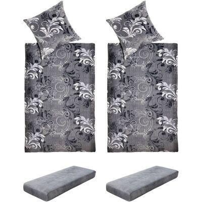 MODERNE HAUSFRAU Bettwäsche-Set "Cashmerelike", 6-teilig, 135x200 cm, grau MODERNE HAUSFRAU Bettwäsche-Set "Cashmerelike", 6-teilig, 135x200 cm, grau