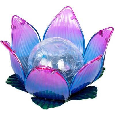 viva domo Solar-Glas-Leuchte „Lotusblume", lila viva domo Solar-Glas-Leuchte „Lotusblume", lila