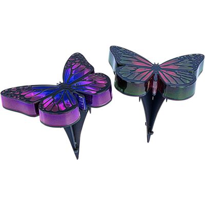 viva domo Solar-LED-Bodenleuchten „Schmetterling“, 2 Stück viva domo Solar-LED-Bodenleuchten „Schmetterling“, 2 Stück