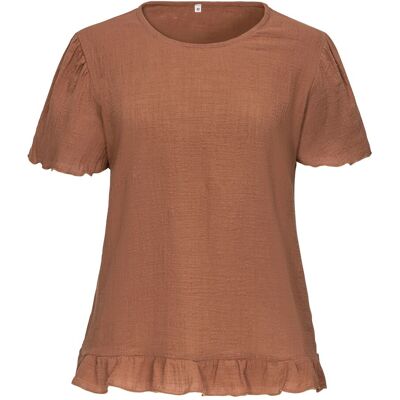 MODERNE HAUSFRAU Damen Bluse "Roma“, Größe: XL, braun MODERNE HAUSFRAU Damen Bluse "Roma“, Größe: XL, braun