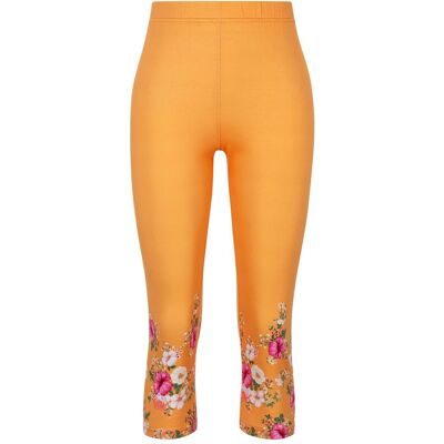 wedolina Capri-Leggings „Blütenzauber“, Größe: S, orange wedolina Capri-Leggings „Blütenzauber“, Größe: S, orange