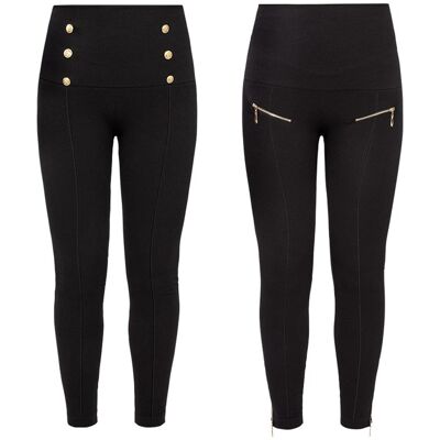 wedolina Komfortbund-Leggings „Elegant“, 2 Stück, Größe: L wedolina Komfortbund-Leggings „Elegant“, 2 Stück, Größe: L