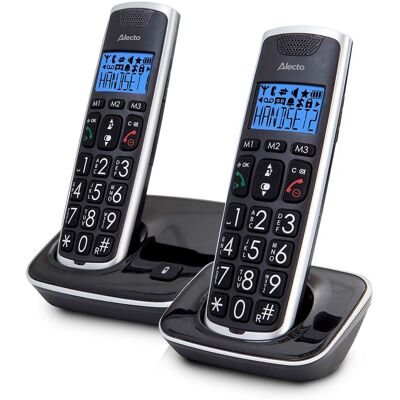 MODERNE HAUSFRAU DECT-Telefon FX-6020 mit großen Tasten, 2 Mobilteile MODERNE HAUSFRAU DECT-Telefon FX-6020 mit großen Tasten, 2 Mobilteile