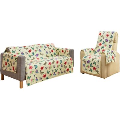 viva domo Frottee-Set Sofa- und Sessel-Schoner „Schmetterling“ viva domo Frottee-Set Sofa- und Sessel-Schoner „Schmetterling“