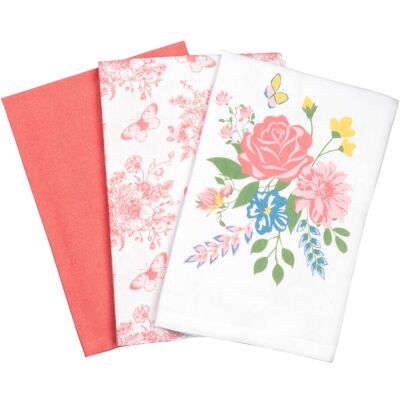 viva domo Geschirrtücher-Set „Rose“, 3 Stück viva domo Geschirrtücher-Set „Rose“, 3 Stück