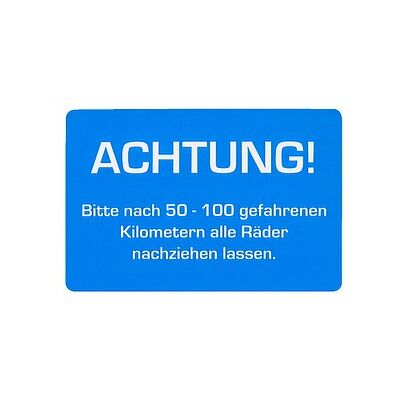 EICHNER Aufkleber ACHTUNG! Räder nachziehen lassen, blau/weiß, 250 St. EICHNER Aufkleber ACHTUNG! Räder nachziehen lassen, blau/weiß, 250 St.