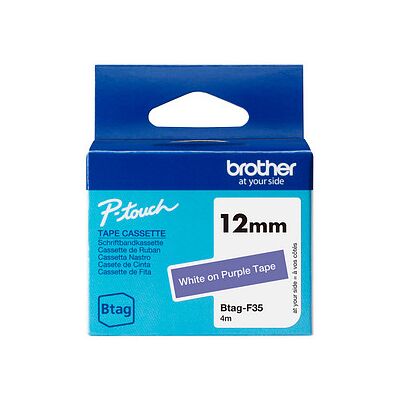 brother Schriftband Btag BTAGF35, 12 mm, weiß auf lila, 1 St. brother Schriftband Btag BTAGF35, 12 mm, weiß auf lila, 1 St.
