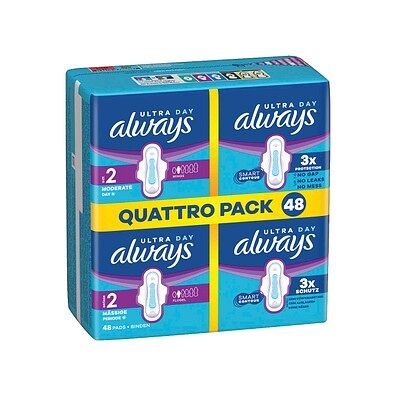 always Binden Ultra Day Long mit Flügeln für mittlere bis starke Tage, 48 St. always Binden Ultra Day Long mit Flügeln für mittlere bis starke Tage, 48 St.
