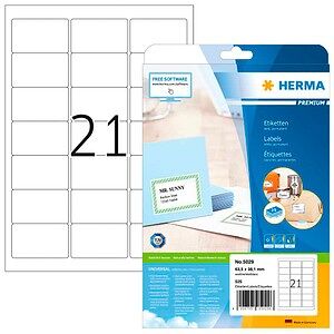 HERMA Etiketten 5029 weiß 63,5 x 38,1 mm, 25 Blatt HERMA Etiketten 5029 weiß 63,5 x 38,1 mm, 25 Blatt