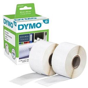 DYMO Etikettenrollen für Etikettendrucker S0722400 weiß, 89,0 x 36,0 mm, 2 x 260 Etiketten DYMO Etikettenrollen für Etikettendrucker S0722400 weiß, 89,0 x 36,0 mm, 2 x 260 Etiketten