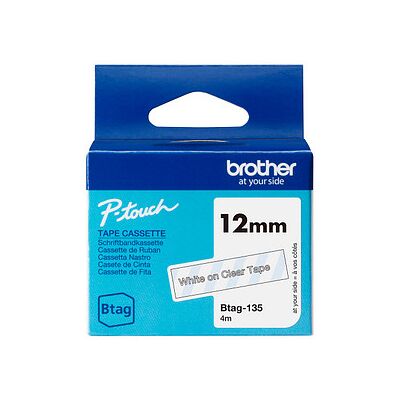 brother Schriftband Btag BTAG135, 12 mm, weiß auf transparent, 1 St. brother Schriftband Btag BTAG135, 12 mm, weiß auf transparent, 1 St.
