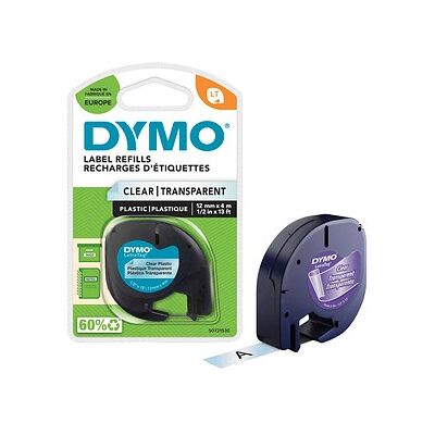 DYMO Schriftband LetraTag 16951 S0721530, 12 mm, schwarz auf transparent, 1 St. DYMO Schriftband LetraTag 16951 S0721530, 12 mm, schwarz auf transparent, 1 St.