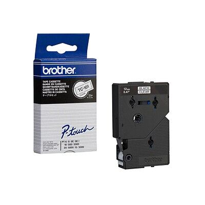 brother Schriftband TC-101 TC101, 12 mm, schwarz auf transparent, 1 St. brother Schriftband TC-101 TC101, 12 mm, schwarz auf transparent, 1 St.