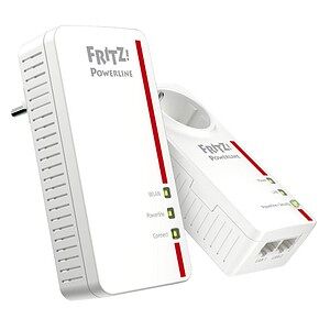 AVM FRITZ!Powerline 1260 WLAN Powerline-Adapter-Set weiß, rot