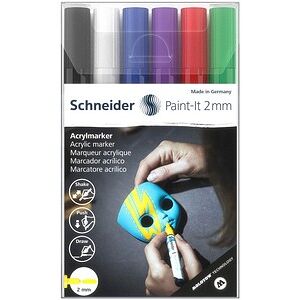 Schneider Paint-It 310 V1 Acrylstifte farbsortiert 2,0 mm, 6 St. Schneider Paint-It 310 V1 Acrylstifte farbsortiert 2,0 mm, 6 St.