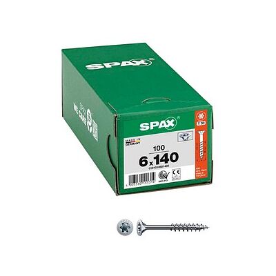 SPAX® Universalschrauben T30 Senkkopf WIROX 0191010601405 6 mm x 140 mm, 100 St. SPAX® Universalschrauben T30 Senkkopf WIROX 0191010601405 6 mm x 140 mm, 100 St.