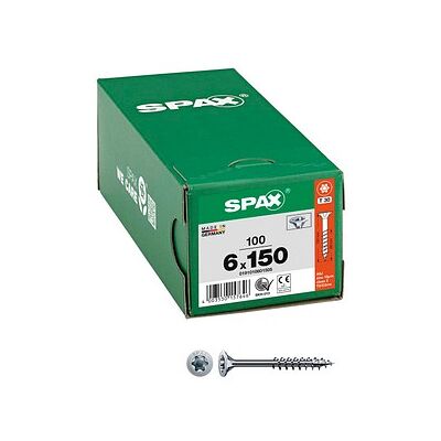 SPAX® Universalschrauben T30 Senkkopf WIROX 0191010601505 6 mm x 150 mm, 100 St. SPAX® Universalschrauben T30 Senkkopf WIROX 0191010601505 6 mm x 150 mm, 100 St.