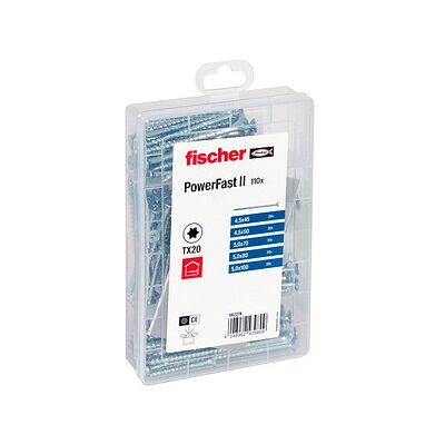 fischer Holzbauschrauben-Sortiment Meisterbox - PowerFast II SK TG 562274 4,5/5 mm x 45/50/70/80/100 mm fischer Holzbauschrauben-Sortiment Meisterbox - PowerFast II SK TG 562274 4,5/5 mm x 45/50/70/80/100 mm