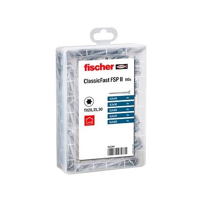 fischer Holzbauschrauben-Sortiment Profi-Box-ClassicFast SK TG TX 562280 4/4,5/5/6 mm x 40/50/60/70/80 mm fischer Holzbauschrauben-Sortiment Profi-Box-ClassicFast SK TG TX 562280 4/4,5/5/6 mm x 40/50/60/70/80 mm