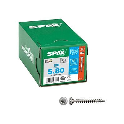 SPAX® Universalschrauben T20 Senkkopf BLANK A2 1197000500803 5 mm x 80 mm, 100 St. SPAX® Universalschrauben T20 Senkkopf BLANK A2 1197000500803 5 mm x 80 mm, 100 St.