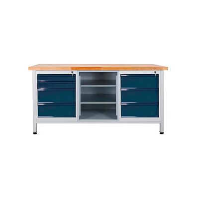ADB Werkbank lichtgrau, anthrazitgrau 7 Schubladen 170,0 x 60,0 x 84,0 cm ADB Werkbank lichtgrau, anthrazitgrau 7 Schubladen 170,0 x 60,0 x 84,0 cm