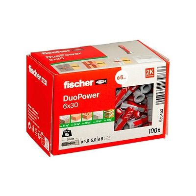 fischer DuoPower 6x30 2K 535453 Universaldübel Ø 6 mm x 30 mm, 100 St. fischer DuoPower 6x30 2K 535453 Universaldübel Ø 6 mm x 30 mm, 100 St.