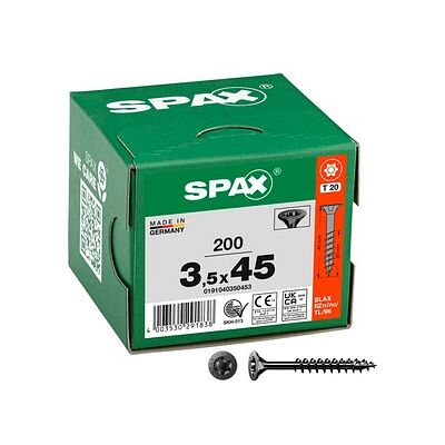 SPAX® Universalschrauben T20 Senkkopf BLAX 0191040350453 3,5 mm x 45 mm, 200 St. SPAX® Universalschrauben T20 Senkkopf BLAX 0191040350453 3,5 mm x 45 mm, 200 St.