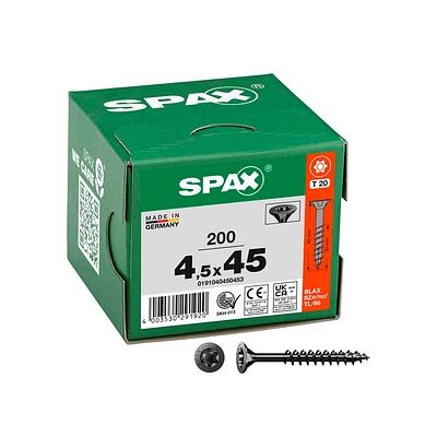 SPAX® Universalschrauben T20 Senkkopf BLAX 0191040450453 4,5 mm x 45 mm, 200 St. SPAX® Universalschrauben T20 Senkkopf BLAX 0191040450453 4,5 mm x 45 mm, 200 St.