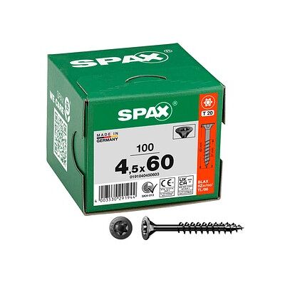 SPAX® Universalschrauben T20 Senkkopf BLAX 0191040450603 4,5 mm x 60 mm, 100 St. SPAX® Universalschrauben T20 Senkkopf BLAX 0191040450603 4,5 mm x 60 mm, 100 St.