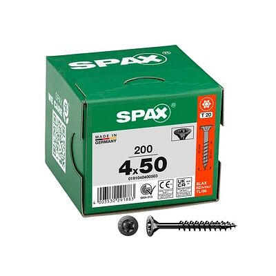 SPAX® Universalschrauben T20 Senkkopf BLAX 0191040400503 4 mm x 50 mm, 200 St. SPAX® Universalschrauben T20 Senkkopf BLAX 0191040400503 4 mm x 50 mm, 200 St.