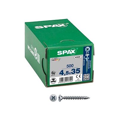 SPAX® Universalschrauben Z2 Senkkopf WIROX 0271010450355 4,5 mm x 35 mm, 500 St. SPAX® Universalschrauben Z2 Senkkopf WIROX 0271010450355 4,5 mm x 35 mm, 500 St.