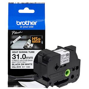 brother Schrumpfschlauch HSe-261E HSE261E, 31 mm, schwarz auf weiß, 1 St. brother Schrumpfschlauch HSe-261E HSE261E, 31 mm, schwarz auf weiß, 1 St.