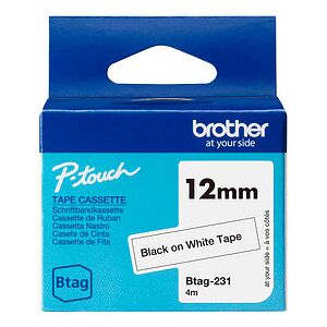 brother Schriftband Btag BTAG231, 12 mm, schwarz auf weiß, 1 St. brother Schriftband Btag BTAG231, 12 mm, schwarz auf weiß, 1 St.