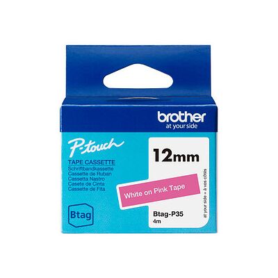 brother Schriftband Btag BTAGP35, 12 mm, weiß auf pink, 1 St. brother Schriftband Btag BTAGP35, 12 mm, weiß auf pink, 1 St.
