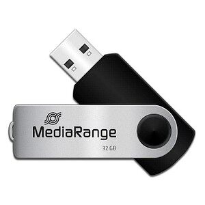 MediaRange USB-Stick schwarz, silber 32 GB schwarz/silber