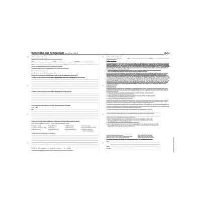 BOI Nachweis über einen Beratungseinsatz Formulare, 50 St. BOI Nachweis über einen Beratungseinsatz Formulare, 50 St.