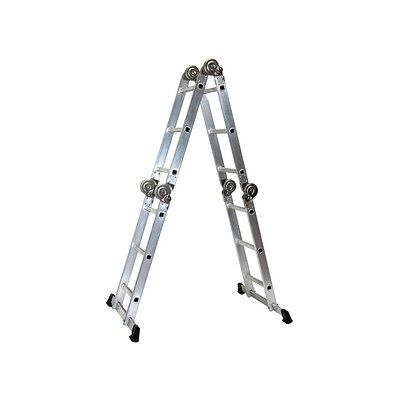 SZ Metall Gelenkleiter silber 4x 3 Sprossen, H: 330,0 cm SZ Metall Gelenkleiter silber 4x 3 Sprossen, H: 330,0 cm