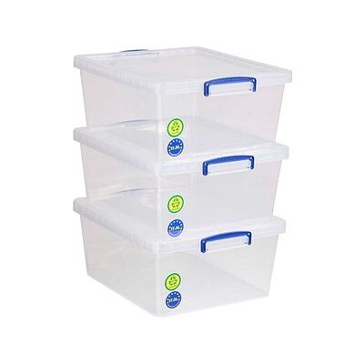 Really Useful Box Aufbewahrungsboxen 3x 17,5 l transparent 38,3 x 46,0 x 19,5 cm, 3 St. Really Useful Box Aufbewahrungsboxen 3x 17,5 l transparent 38,3 x 46,0 x 19,5 cm, 3 St.