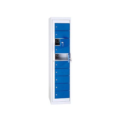 LÜLLMANN Schließfachschrank enzianblau, lichtgrau 526101, 10 Schließfächer 40,0 x 50,0 x 180,0 cm LÜLLMANN Schließfachschrank enzianblau, lichtgrau 526101, 10 Schließfächer 40,0 x 50,0 x 180,0 cm