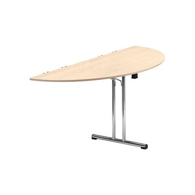 SODEMATUB Mehrzwecktisch ahorn halbrund, Rundrohr chrom, 140,0 x 70,0 x 74,0 cm SODEMATUB Mehrzwecktisch ahorn halbrund, Rundrohr chrom, 140,0 x 70,0 x 74,0 cm