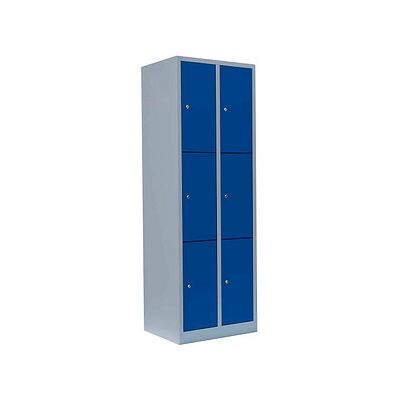LÜLLMANN Schließfachschrank enzianblau, lichtgrau 520321, 6 Schließfächer 60,0 x 50,0 x 180,0 cm LÜLLMANN Schließfachschrank enzianblau, lichtgrau 520321, 6 Schließfächer 60,0 x 50,0 x 180,0 cm