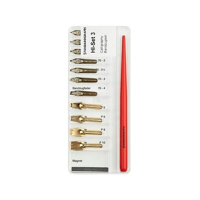 STANDARDGRAPH Bandzug Kalligrafie-Set rot verschiedene Federbreiten, 1 Set STANDARDGRAPH Bandzug Kalligrafie-Set rot verschiedene Federbreiten, 1 Set