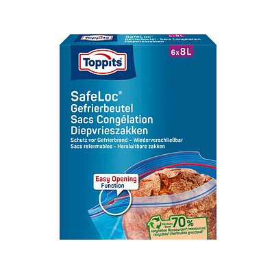 Toppits Gefrierbeutel SafeLoc 8,0 l, 6 St. Toppits Gefrierbeutel SafeLoc 8,0 l, 6 St.