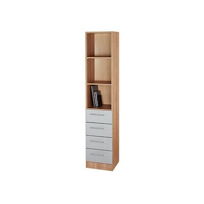 HAMMERBACHER Regalschrank Prokura, V7600/N/S/RE nussbaum, silber 40,6 x 42,0 x 200,4 cm, 1 St. HAMMERBACHER Regalschrank Prokura, V7600/N/S/RE nussbaum, silber 40,6 x 42,0 x 200,4 cm, 1 St.