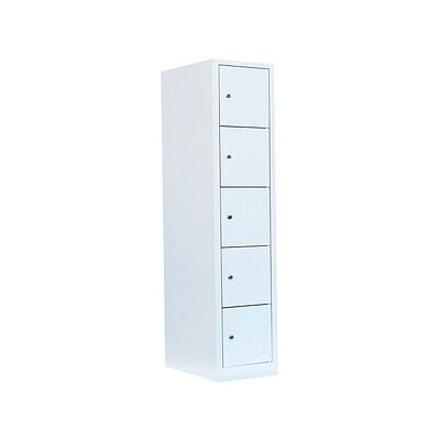 LÜLLMANN Schließfachschrank signalweiß 523517, 5 Schließfächer 41,5 x 50,0 x 180,0 cm LÜLLMANN Schließfachschrank signalweiß 523517, 5 Schließfächer 41,5 x 50,0 x 180,0 cm