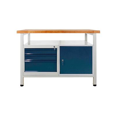 ADB Werkbank lichtgrau, anthrazitgrau 3 Schubladen 120,0 x 60,0 x 84,0 cm ADB Werkbank lichtgrau, anthrazitgrau 3 Schubladen 120,0 x 60,0 x 84,0 cm