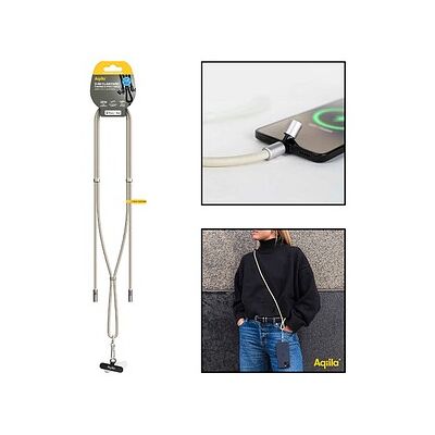 Aqiila® LANYARD Handykette Ladekabel sand, Kabellänge: 0,3 - 1,5 m, 30 Watt Aqiila® LANYARD Handykette Ladekabel sand, Kabellänge: 0,3 - 1,5 m, 30 Watt