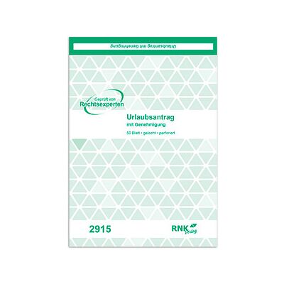 RNK-Verlag Urlaubsantrag Formularbuch 2915, 1 Block RNK-Verlag Urlaubsantrag Formularbuch 2915, 1 Block